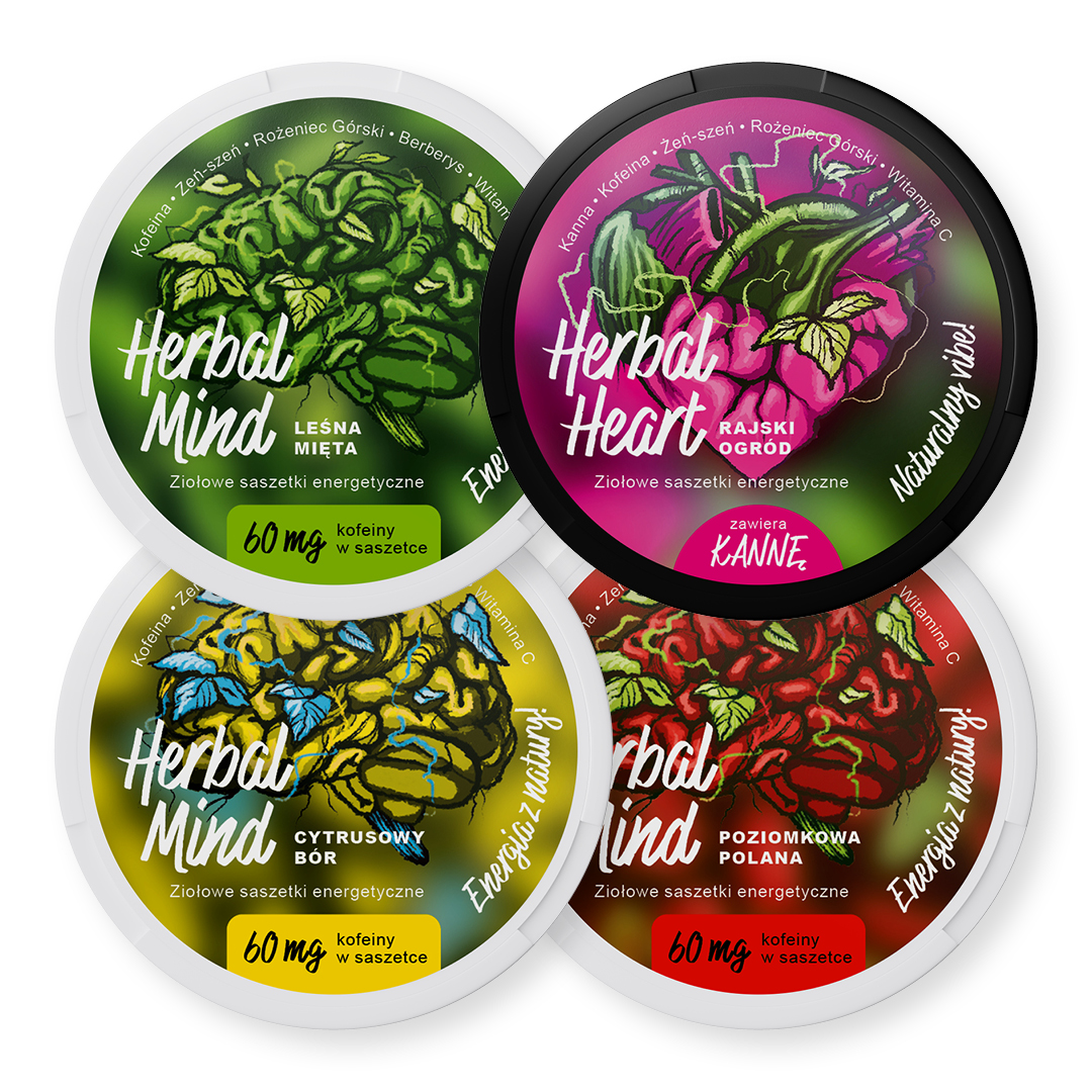 Zestaw wszystkie smaki HerbalMind, Herbal Heart, Adaptogeny