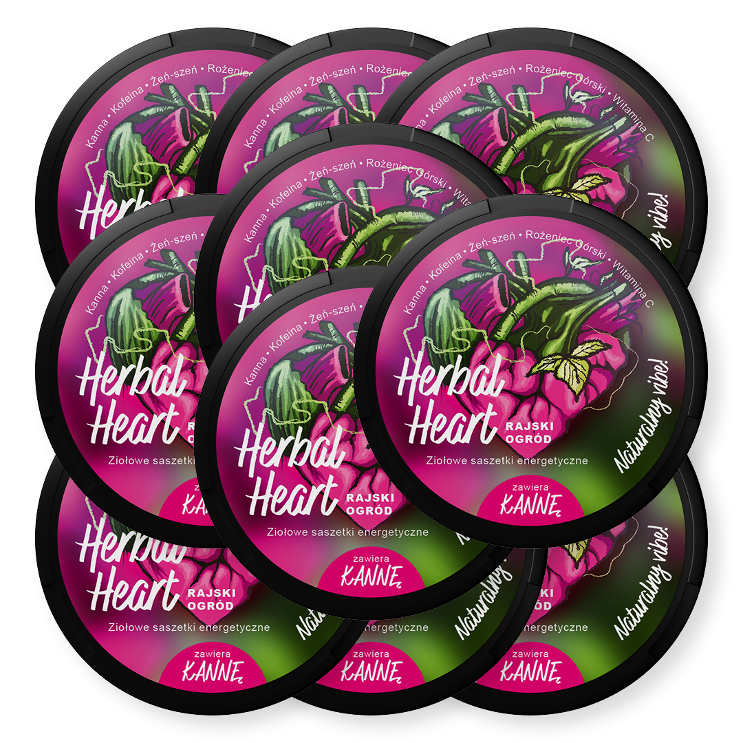 NOWOŚĆ! HerbalHeart Rajski Ogród - Ziołowe saszetki energetyczne z Kanną - 10 szt.