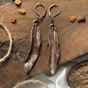 miedziane kolczyki, boho, talizman - zdjecie główne